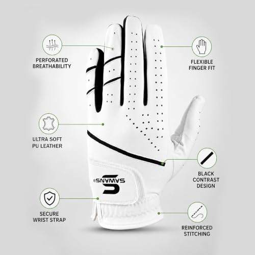 Golf Gloves for Right-Handed Men - Left Hand Glove - Large