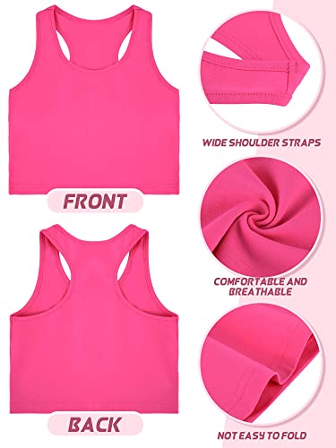 Girls Dance Tank Top - 3 Pack Sleeveless Crop Tops for Kids