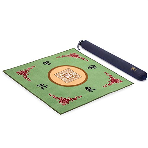 Green Mahjong Table Cover 31.1 Inch Non-Slip Synthetic Fiber Protects Games