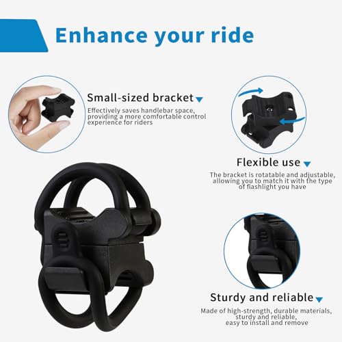 Universal Flashlight Bike Mount - Black, Fits 10-35mm Diameter