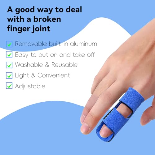 Universal Finger Splint for Trigger Finger & Arthritis Pain - 2 Pack, Blue