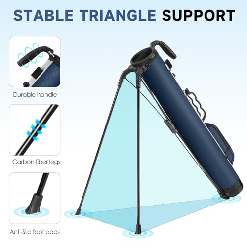 Lightweight Golf Stand Bag with Ball Holder - Blue