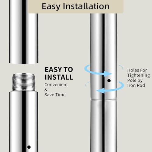 PRIORMAN 500mm 45mm Extension Pole for Dance Pole – Silver, Heavy Duty, Easy Install