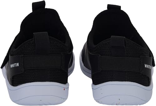 WHITIN Kid Wide Barefoot Sneakers - Boys & Girls Elastic Opening, Black Multi, W8K3, 3 Wide Big Kid
