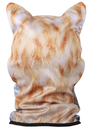 Cat Face Balaclava Mask with Ears - 3D Orange Cat Design