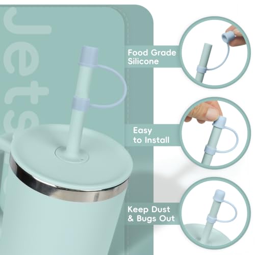 8-Piece Silicone Straw Cover Caps for Hydro Flask Tumblers - Blue/Pink/Brown/White