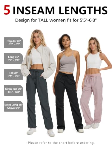 SEVEGO Women's Black 32 Inseam Lightweight Dance Studio Pants Ruched Workout Activewear