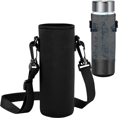 Neoprene Water Bottle Sleeve with Strap - 17oz Black