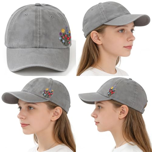 KYDEVO Floral Embroidered Baseball Cap for Women - Soft Breathable Adjustable (Wildflower B)