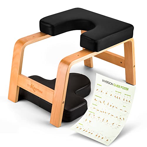 Yoga Headstand Bench - Classic Black Inversion Chair for Stress Relief & Strength Training