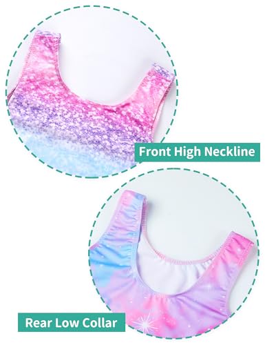 Girls' Sparkly Gymnastics Leotards 2 Pack – Breathable Biketards