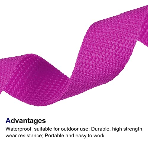 Lightweight Polypropylene Webbing Strap 1" x 10 Yards - Dark Rose Red