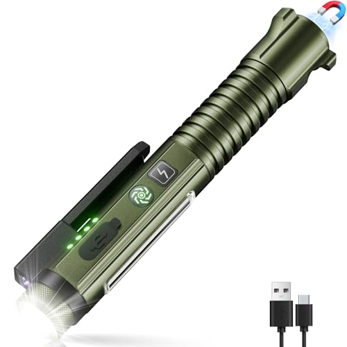 EDC Flashlight Rechargeable, Super Bright 1400 Lumens Tactical Magnetic Pen Flashlights with Clip, 10 Modes Pocket Penlight Flashlight, LED Waterproof Small Flash Light for Emergency, Camping, Home