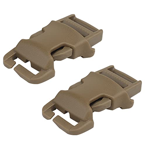 2pcs QASM Quick Attach Surface Mount Buckle for 1-inch MOLLE PALS Webbing - Brown
