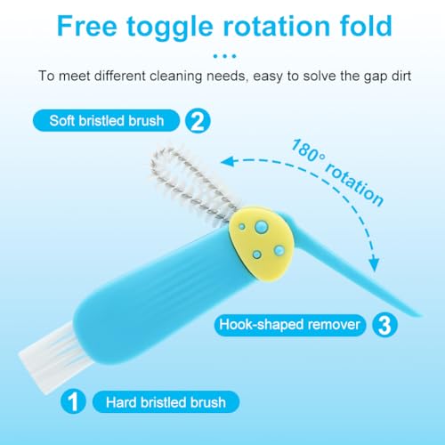 3-in-1 Multifunctional Cup Lid Cleaning Brush Set - 3 Piece Mushroom Design