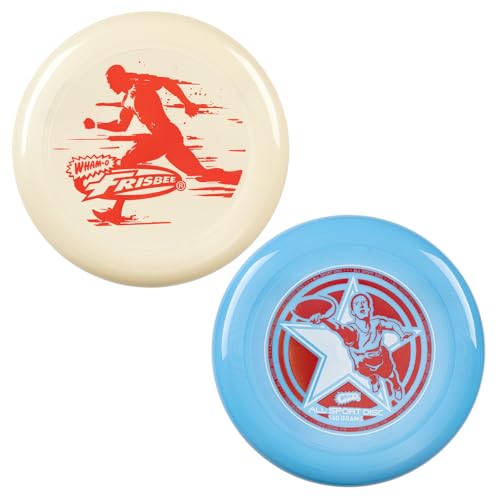 Wham-O Beige & Blue 9.85in 140g All Sport Flying Disc - Durable Outdoor Sports Toy
