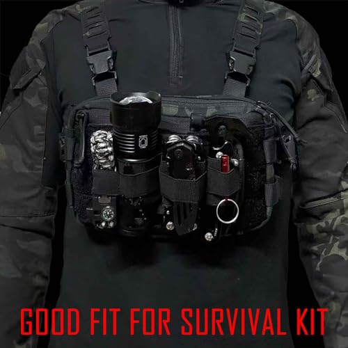 BOSITIVE Black 3-Piece Tactical Modular EDC Organizer Insert & Pouch