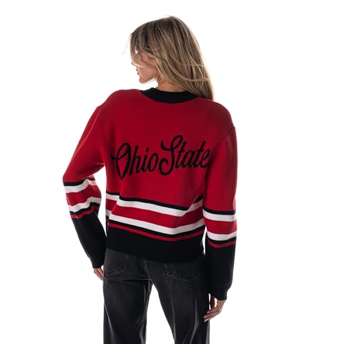 Ohio State Cropped Jacquard Cardigan - Medium