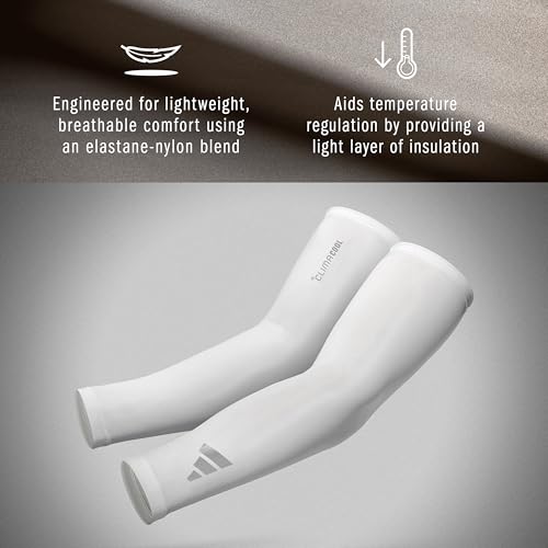 Youth White adidas Climacool Compression Arm Sleeves - Performance Sport Gear