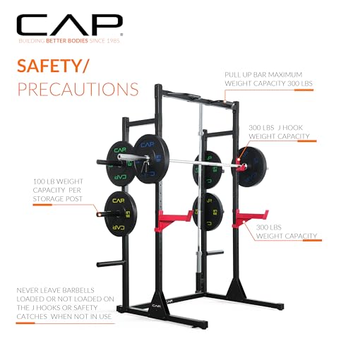 Power Rack with Pull-Up Bar & Attachments - Black
