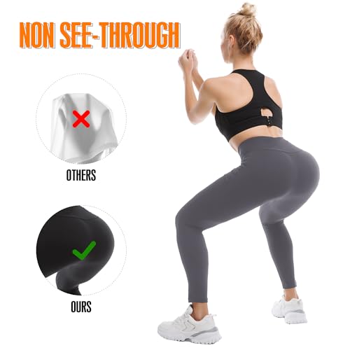High Waisted Yoga Leggings for Women - XX-Large Grey