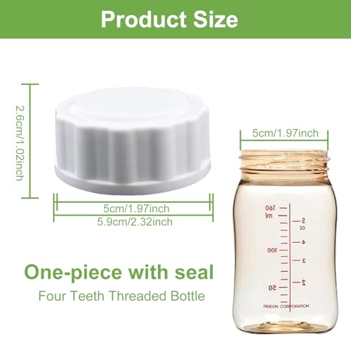 Leak-Proof Replacement Caps for Avent Wide-Neck Baby Bottles - 6-Pack