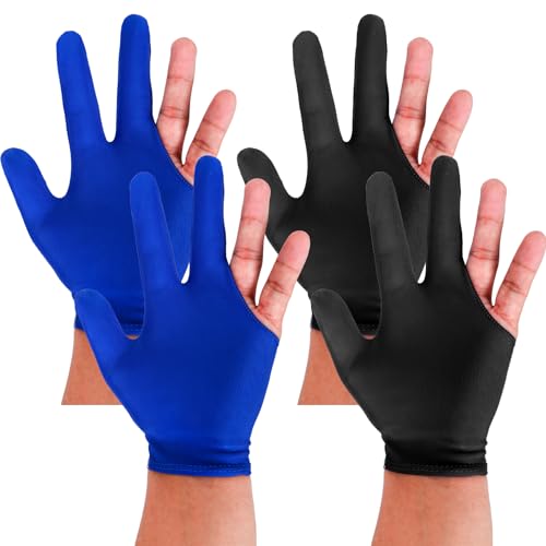 3-Finger Billiards Glove - Breathable Elastic Pool Cue Glove - One Size