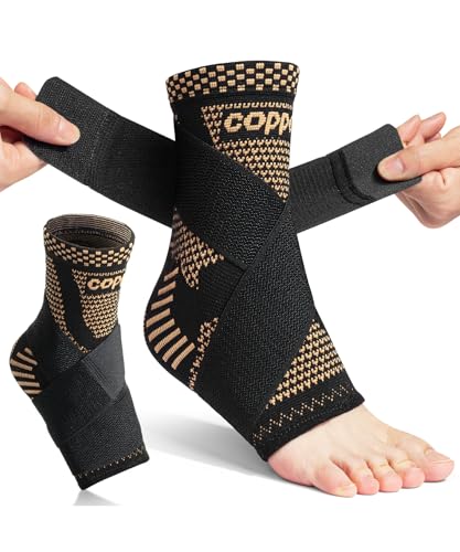 Adjustable Ankle Brace for Achilles Tendonitis - Copper & Black, X-Large