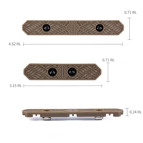 Brown Short Rail Covers with Cable Management for Mlok Systems