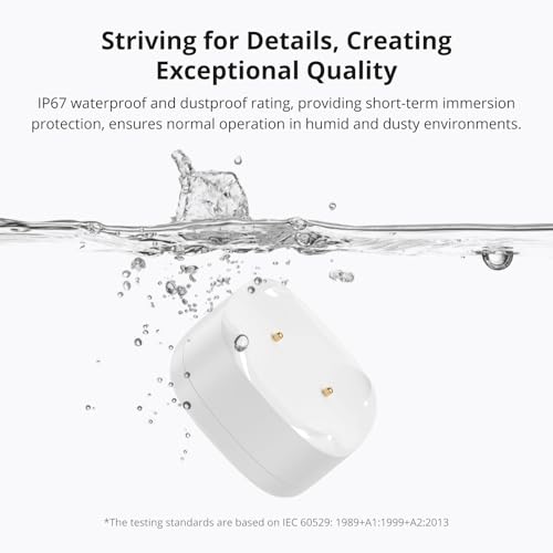 SONOFF SNZB-05P Zigbee Water Leak Sensor Without Detection Cable for Alarm System and Smart Home Automation, Required SONOFF Zigbee Hub, Flood Detector for Kitchen Bathroom Basement 2Pack