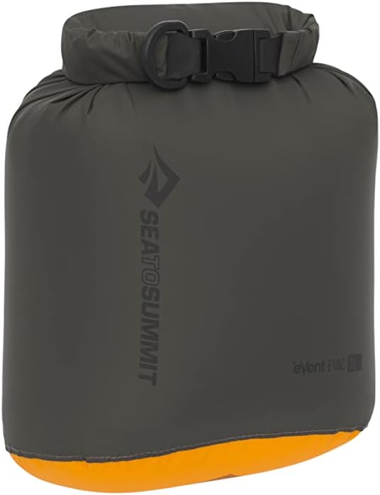 Sea to Summit eVac Dry Bag - Roll-Top Compression Sack, 3L, Beluga Black for Ultimate Waterproof Storage