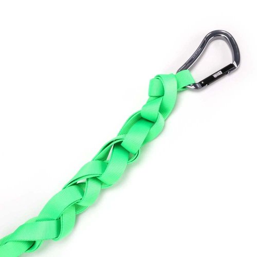 Rock-N-Rescue 20-Foot Webbing and Carabiner Combo - Heavy-Duty Tubular Nylon, Made in USA, Rock Climbing, Firefighter, and Rescue Gear (Neon Green)