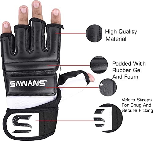 SAWANS Punch Bag Boxing Gloves Karate Mitts MMA Body Combat Taekwondo