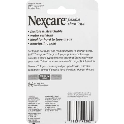 Nexcare 3m Flex Clear First Aid Tape 1 X 10yd, Pack of 2