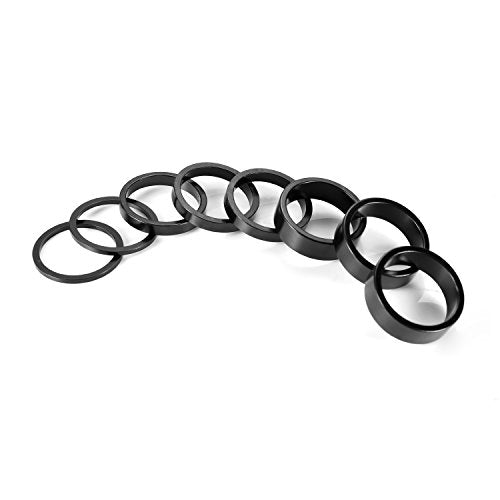 Bicycle Headset Spacers 8-Piece Set for 1-1/8 Inch Stem - Aluminum Alloy