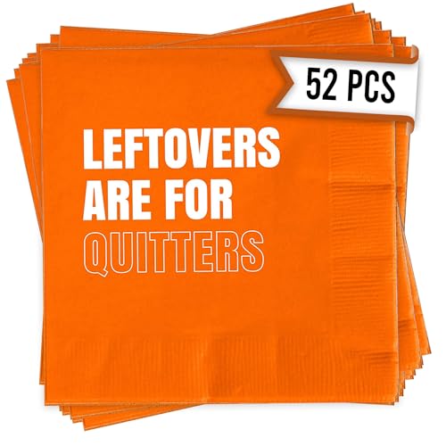 Thanksgiving Napkins - Leftovers Are For Quitters, 52 Pcs