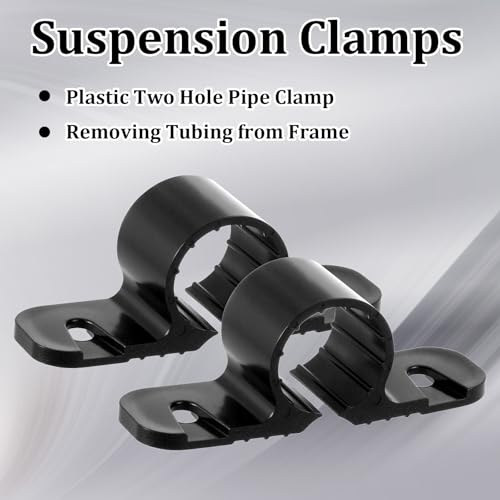 25 Pack 1/2 Inch Pipe Supports Suspension Clamp Pipe 2 Hole Mount Pipes Clamps PVC Pipes Strap Clips Conduit Strap Clamps Cushioned Heavy Duty Conduit Clips for PEX, Copper, CPVC