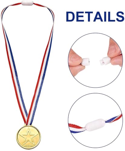 Gold Award Medals with Ribbons - 20 Pack for Sports & Celebrations
