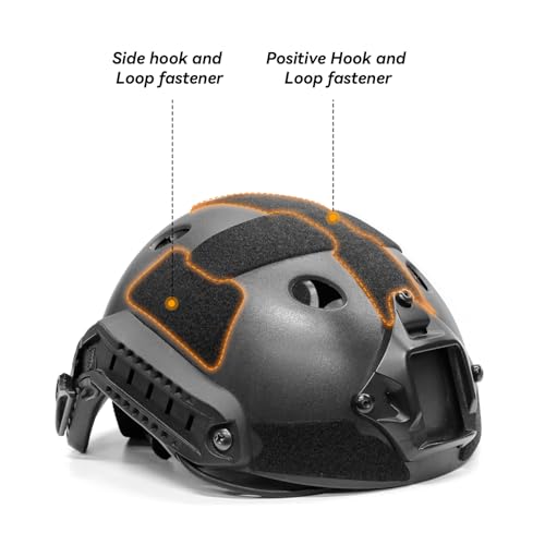 Tactical Helmet Hook and Loop Set - Black for MK Fast Helmets