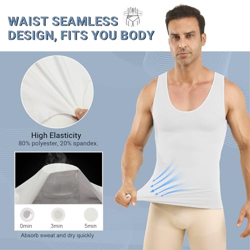 Mens Compression Tank Top - Gynecomastia Slim Shaper Undershirt