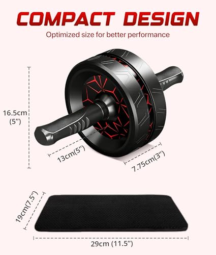 Ab Roller Wheel with Knee Mat - Dual Wheel Core Trainer