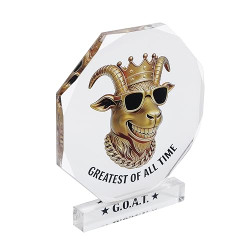 5-Inch G.O.A.T. Acrylic Trophy - Fun Fantasy Football Award