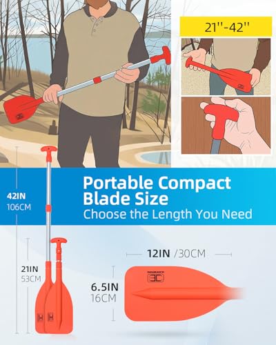 Telescoping Emergency Paddle 21''-54'' | Adjustable Boat & Kayak Paddle