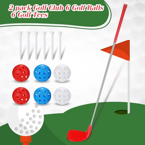 Realspring Oversize Head Golf Club Set 36 Inch Red – 2-Piece Practice Kit