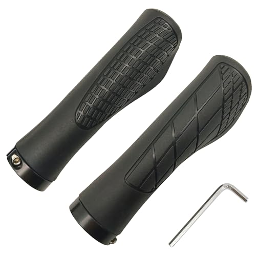 Bike Handlebar Grips - Soft Rubber Anti-Slip, Single Lock