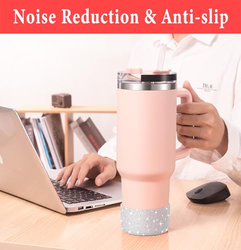 Glitter Silicone Boots for Tumblers - 2-Pack Transparent Glitter