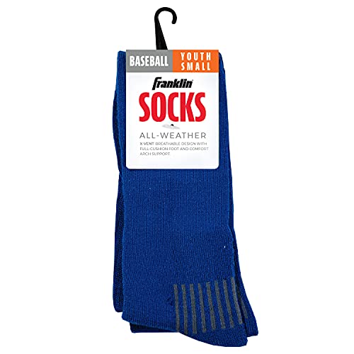 Youth Baseball & Softball Socks - Tall Sports Socks - Small Royal Blue