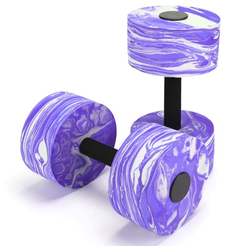 Aquatic Exercise Dumbbells Set - 2PCS EVA Foam Barbells - Purple