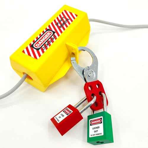 Lock Out Tag Out Hasp,Red 1.5 inch Jaw Diameter Stainless Steel Lockout Hasp Tamper-Proof Padlock Hasp with Extended Jaw,Nylon Handle,Impact-Resistant(10 Pack)