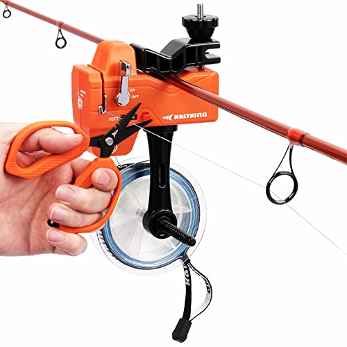 KastKing Kalibrate Line Spooler with Counter & 5" Orange Braided Scissors – Spooling Tool